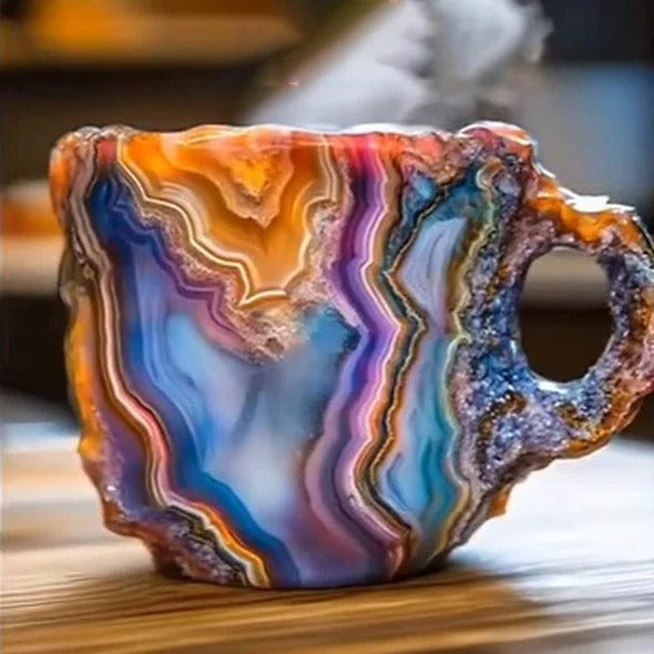 Heat Resistant Stylish Mineral Crystal Mugs For Coffee And Tea