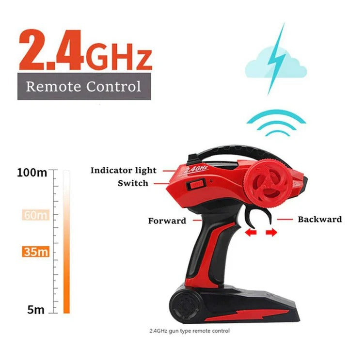 Rechargeable 4WD Remote Control Monster Truck with Big Tires and Two Battery Packs for Kids