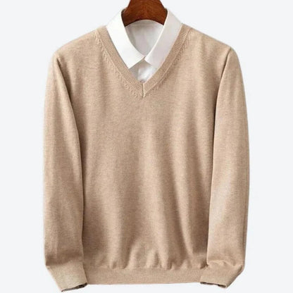 Mens Round Neck Knit Sweater in Five Colors with Warm Interior and Standard Fit