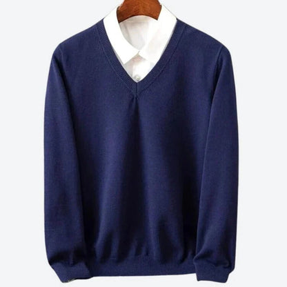 Mens Round Neck Knit Sweater in Five Colors with Warm Interior and Standard Fit