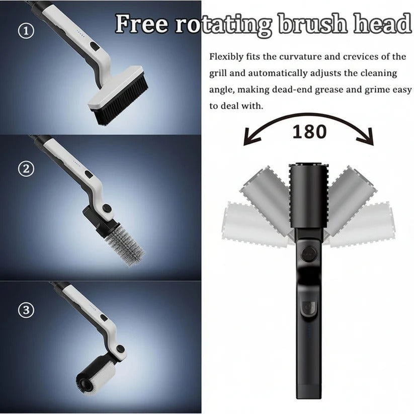 Rechargeable Motorized BBQ Cleaning Brush with Stainless Steel Bristles