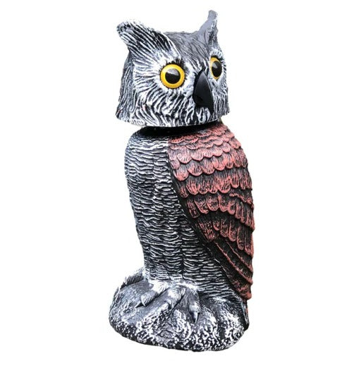 Owl Decoy with 360 Degree Rotating Head and Hand Painted Details, 2 Pack