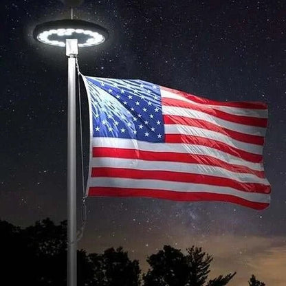 Flagpole Light Topper with Solar Panel and Automatic Sensor, 700 Lumens