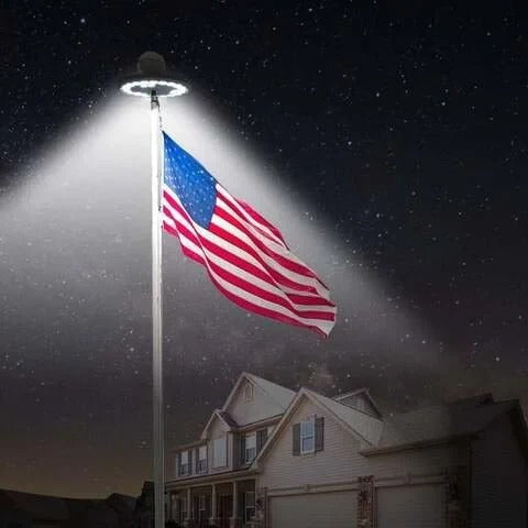 Flagpole Light Topper with Solar Panel and Automatic Sensor, 700 Lumens