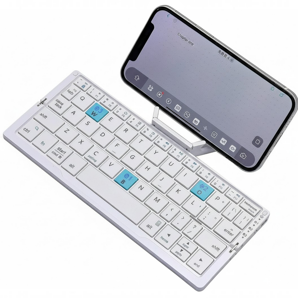 Slim Foldable Wireless Keyboard and Magnetic Stand for Tablets