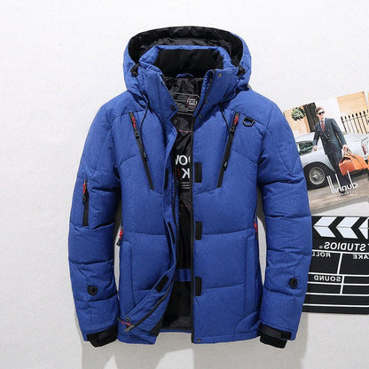 Insulated Winter Puffer Coat with Removable Hood and Full Zip Front