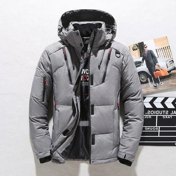 Insulated Winter Puffer Coat with Removable Hood and Full Zip Front