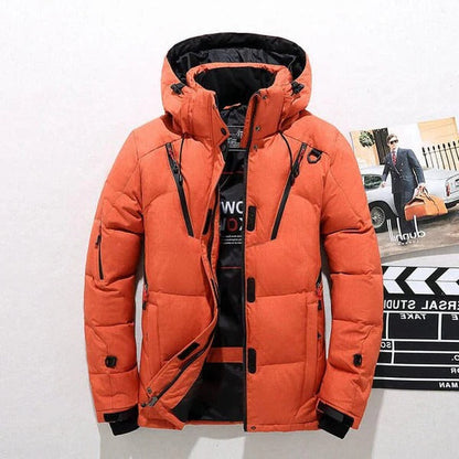 Insulated Winter Puffer Coat with Removable Hood and Full Zip Front