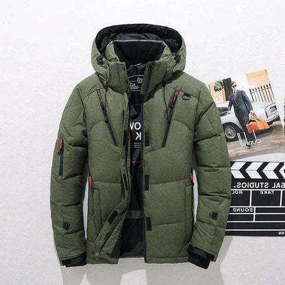 Insulated Winter Puffer Coat with Removable Hood and Full Zip Front