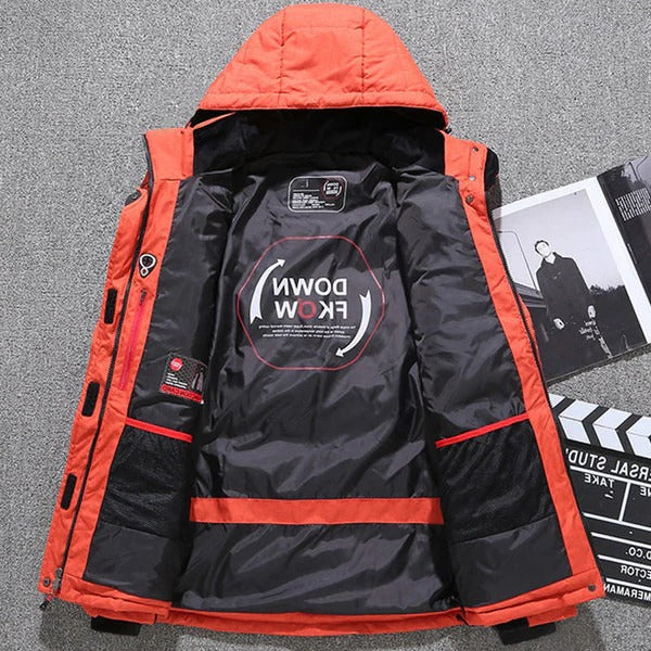 Insulated Winter Puffer Coat with Removable Hood and Full Zip Front
