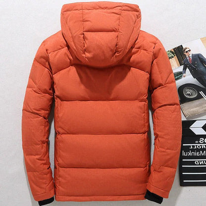 Insulated Winter Puffer Coat with Removable Hood and Full Zip Front
