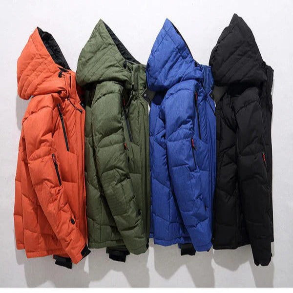 Insulated Winter Puffer Coat with Removable Hood and Full Zip Front