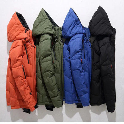 Insulated Winter Puffer Coat with Removable Hood and Full Zip Front