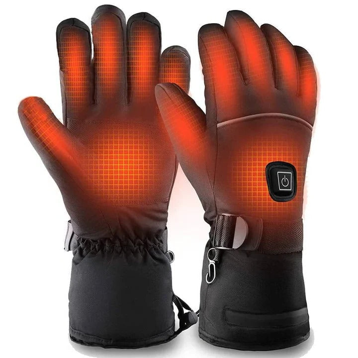 Rechargeable Heated Gloves with 3 Heat Levels and Water Resistant Shell