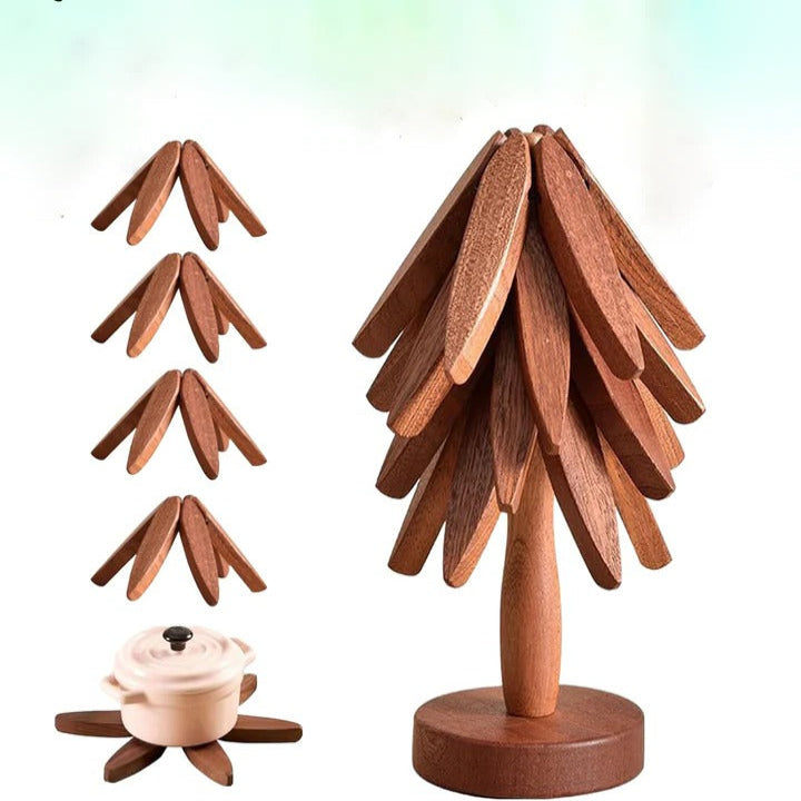 Wood Pot Holder with Heat-Resistant Surface