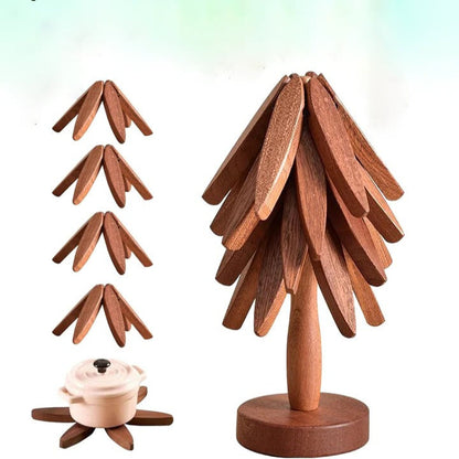 Wood Pot Holder with Heat-Resistant Surface