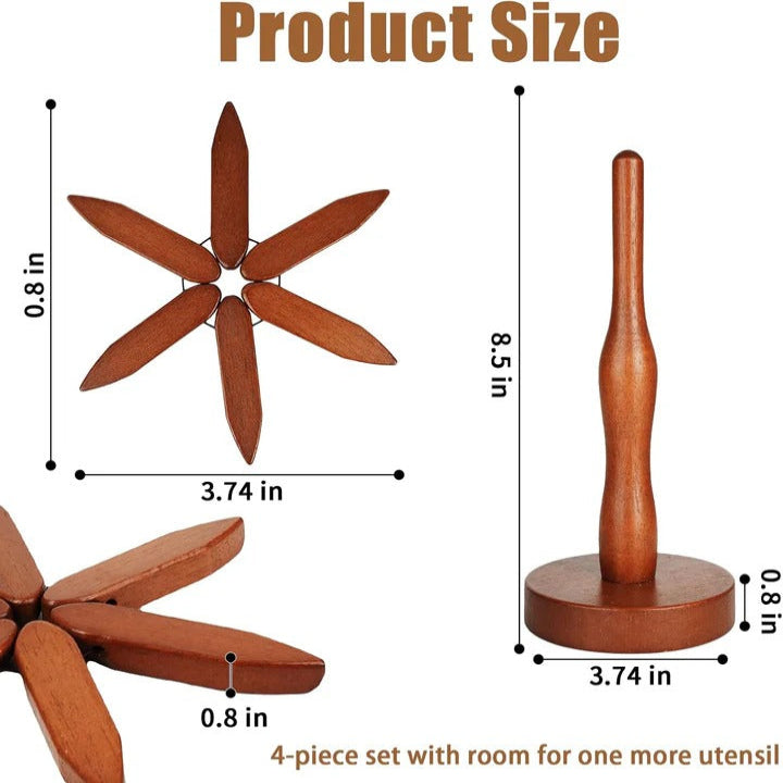 Wood Pot Holder with Heat-Resistant Surface