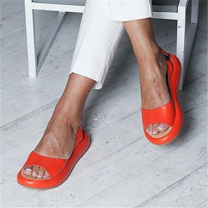 Slip On Sandals with Open Toe Design and Elastic Band
