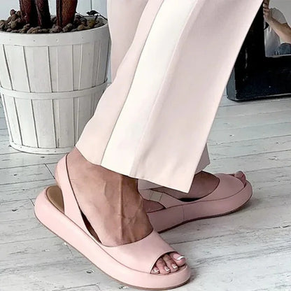 Slip On Sandals with Open Toe Design and Elastic Band