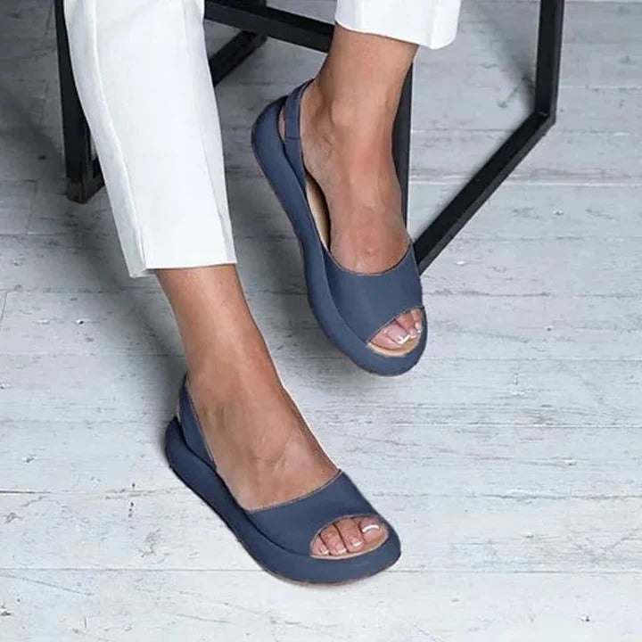 Slip On Sandals with Open Toe Design and Elastic Band