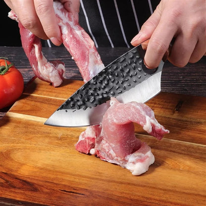 Carbon Steel Utility Kitchen Knife with Wooden Handle