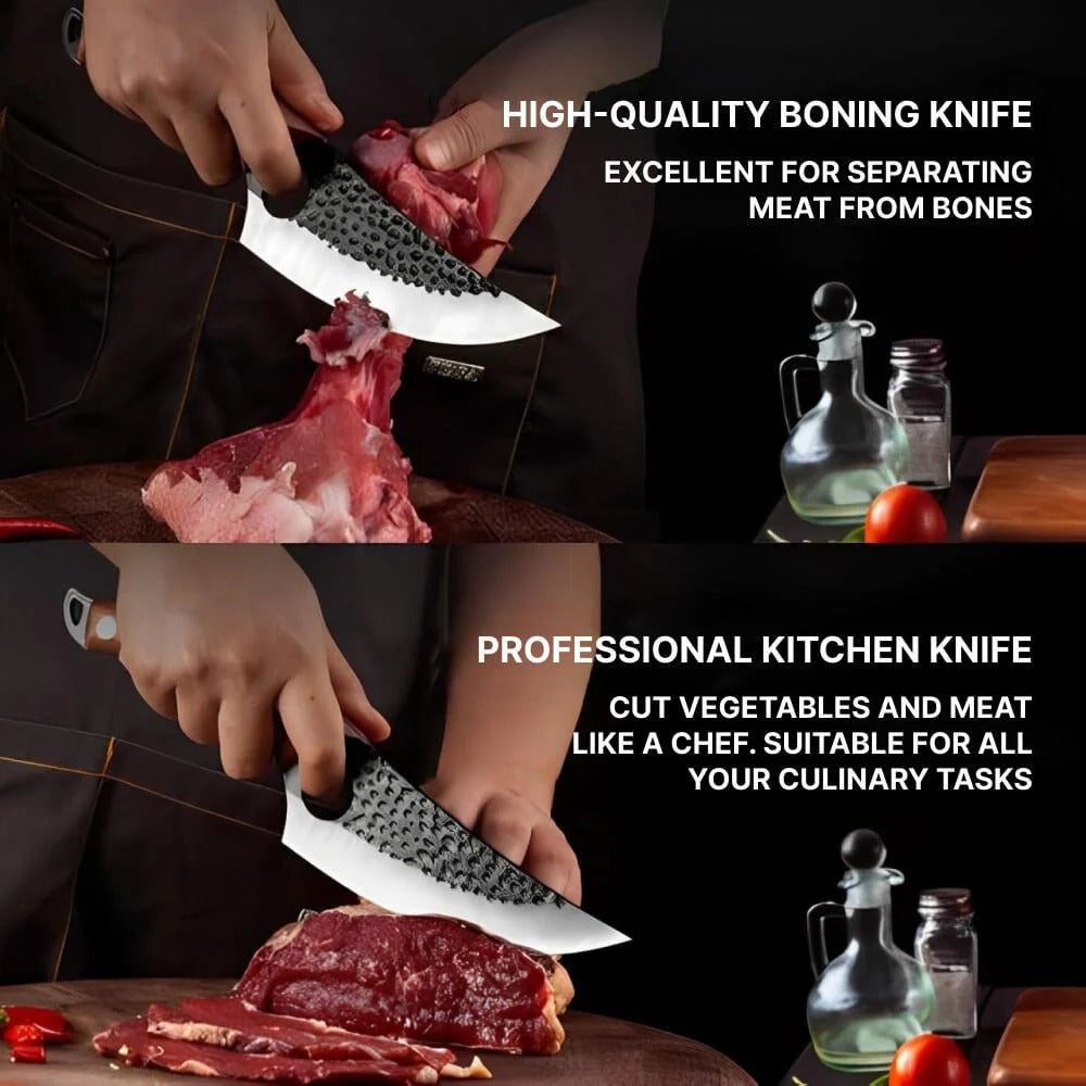 Carbon Steel Utility Kitchen Knife with Wooden Handle