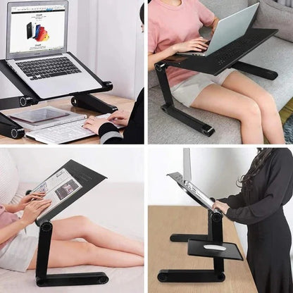 Adjustable Folding Aluminum Laptop Stand with Detachable Mouse Plate