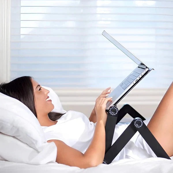 Adjustable Folding Aluminum Laptop Stand with Detachable Mouse Plate