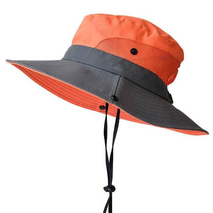 Foldable Outdoor Sun Hat with Wide Brim and Adjustable Strap