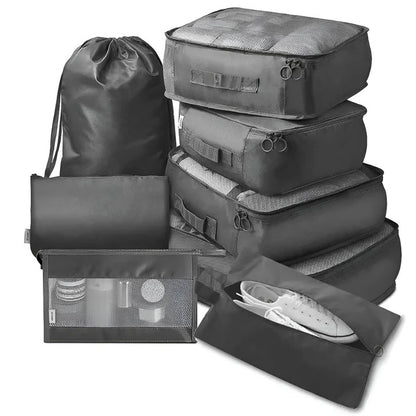 Travel Packing Cube Set, 7 Pieces with Mesh Panels and Bags