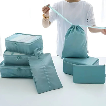 Travel Packing Cube Set, 7 Pieces with Mesh Panels and Bags