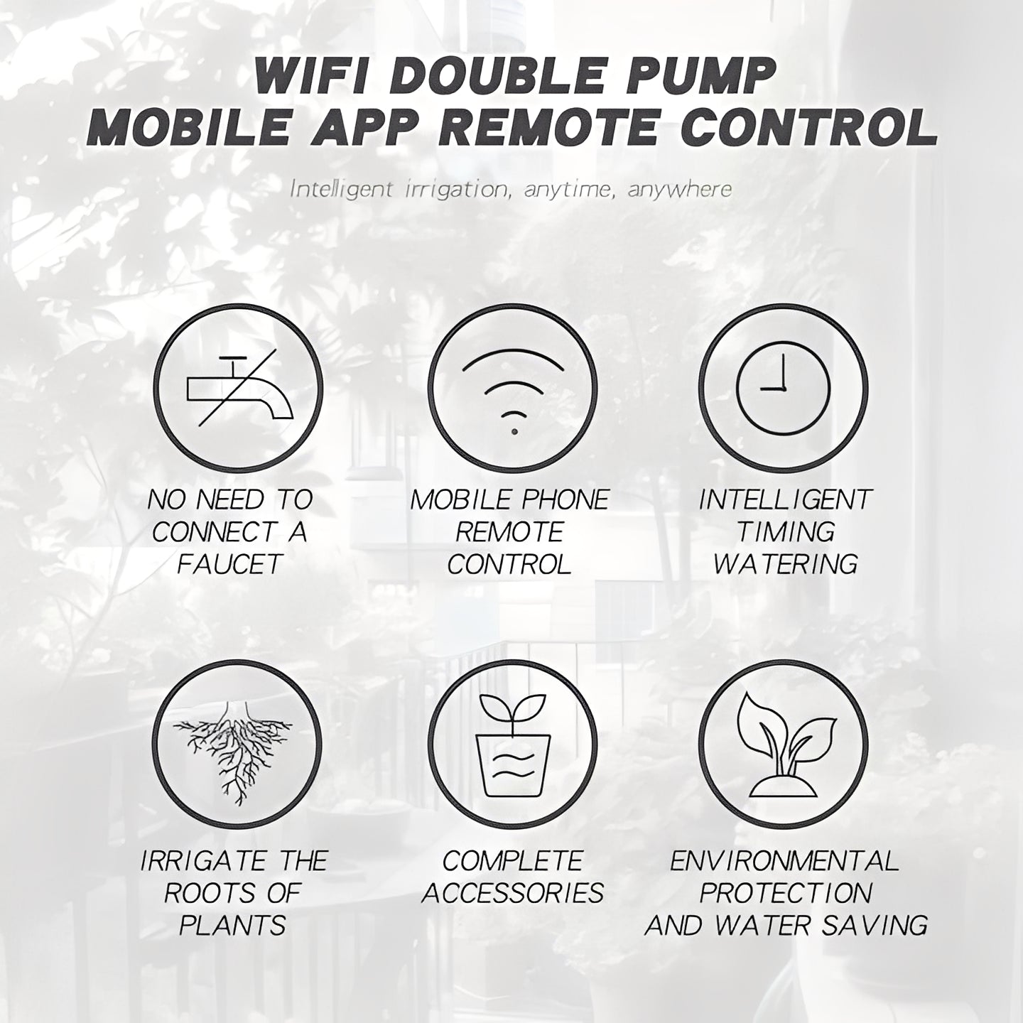 Plant Waterer with WiFi App Control and Drip System