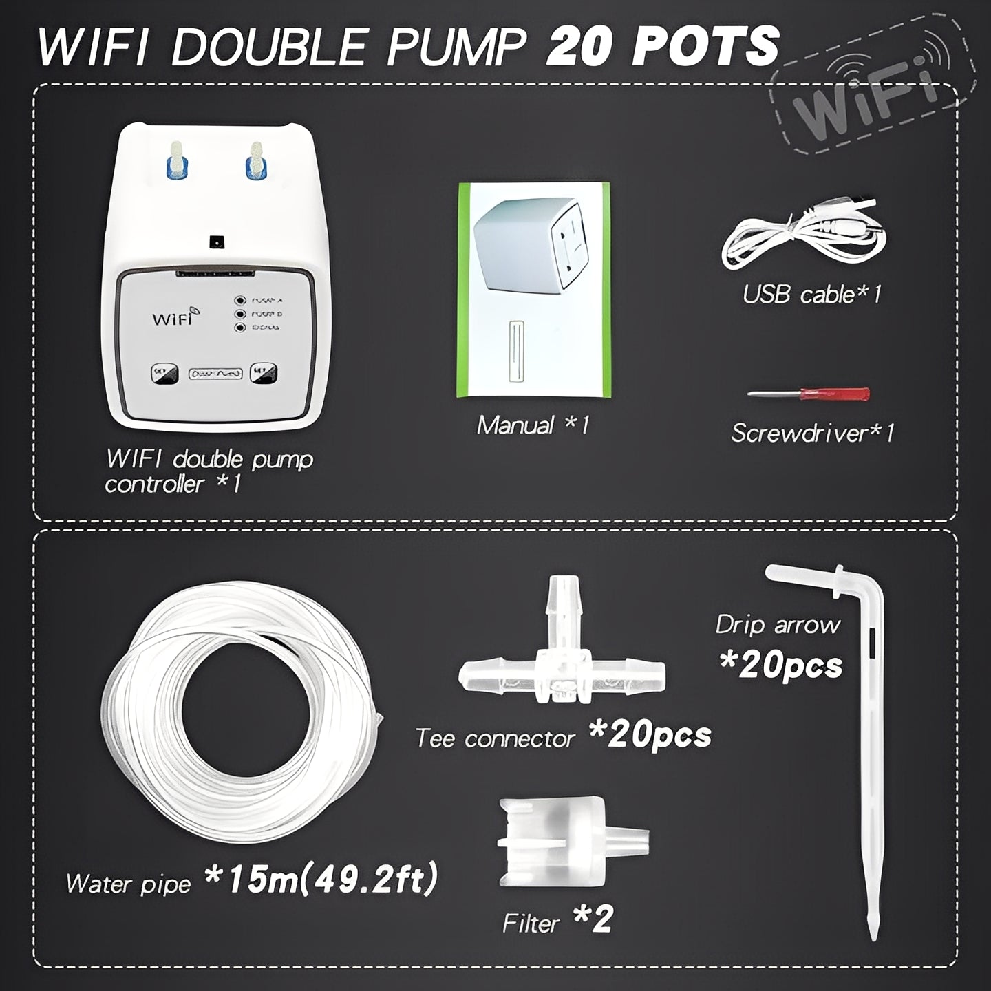 Plant Waterer with WiFi App Control and Drip System
