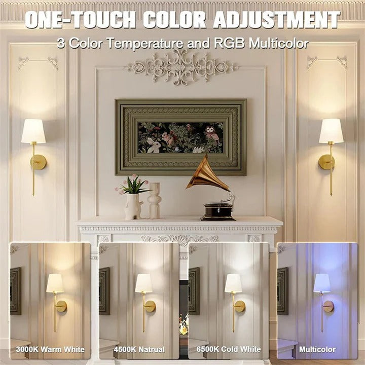 Wall Mounted Lights with Cordless Design, Set of 2