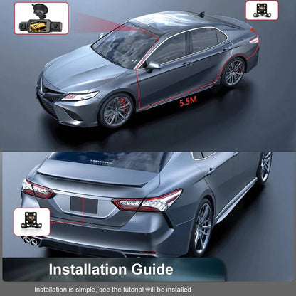Front and Rear Dash Cam with Four Cameras and WiFi Connectivity