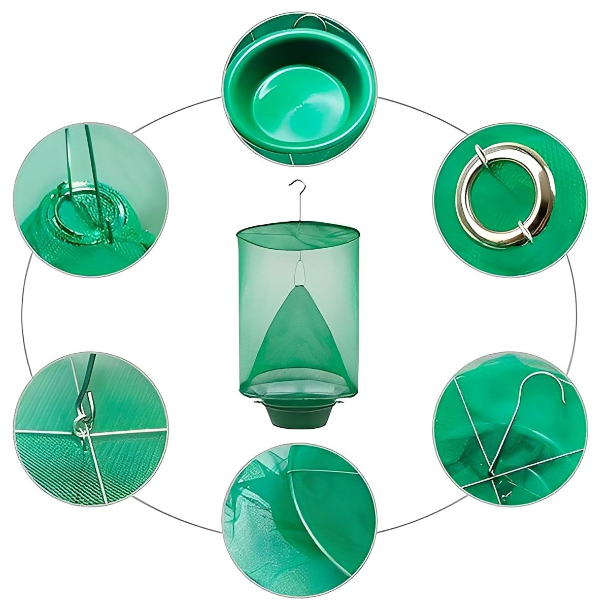 Reusable Outdoor Fly Trap Device with Washable Design