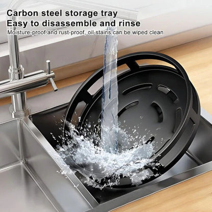 Swivel Metal Organizer with 3 Tiers for Storage