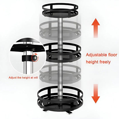 Swivel Metal Organizer with 3 Tiers for Storage