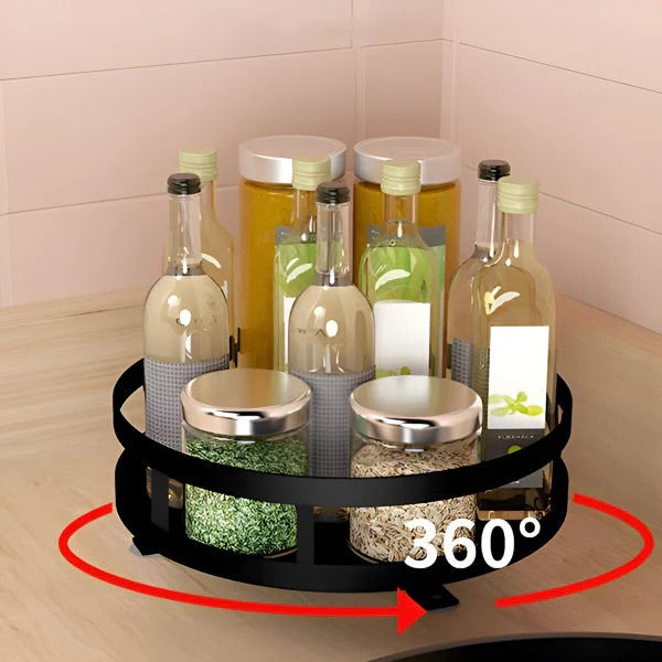 Swivel Metal Organizer with 3 Tiers for Storage