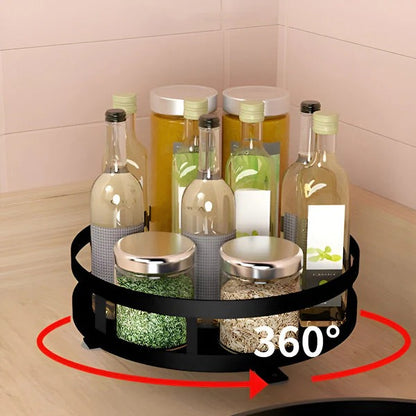 Swivel Metal Organizer with 3 Tiers for Storage