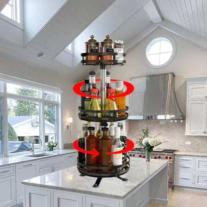Swivel Metal Organizer with 3 Tiers for Storage