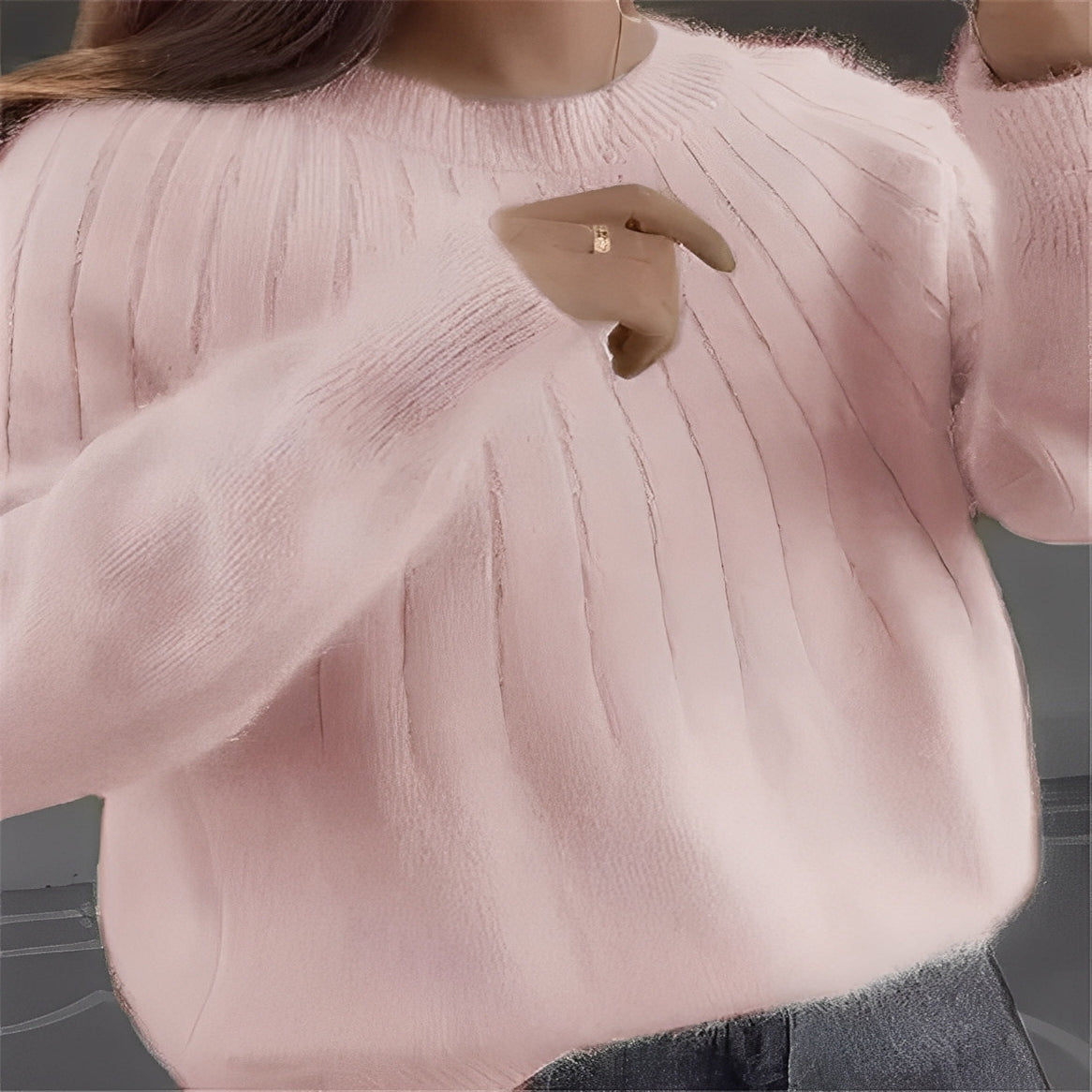Womens Cashmere Knit Sweater in Seven Colors with Warm Cut for Cool Weather