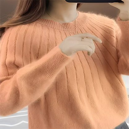 Womens Cashmere Knit Sweater in Seven Colors with Warm Cut for Cool Weather