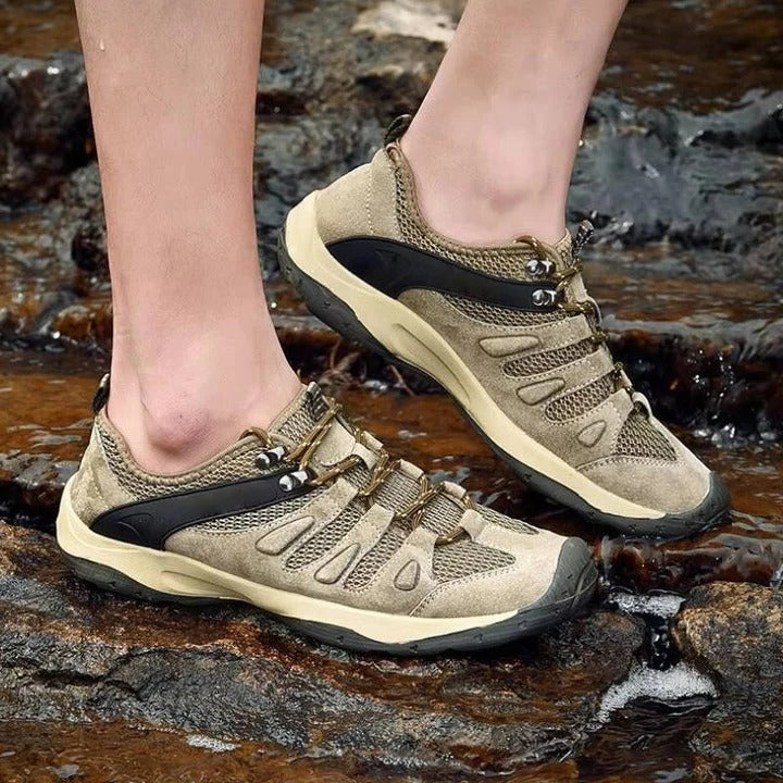 Women’s Hiking Shoes with Leather Mesh Upper for Outdoor Use