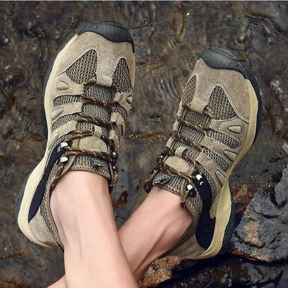 Women’s Hiking Shoes with Leather Mesh Upper for Outdoor Use