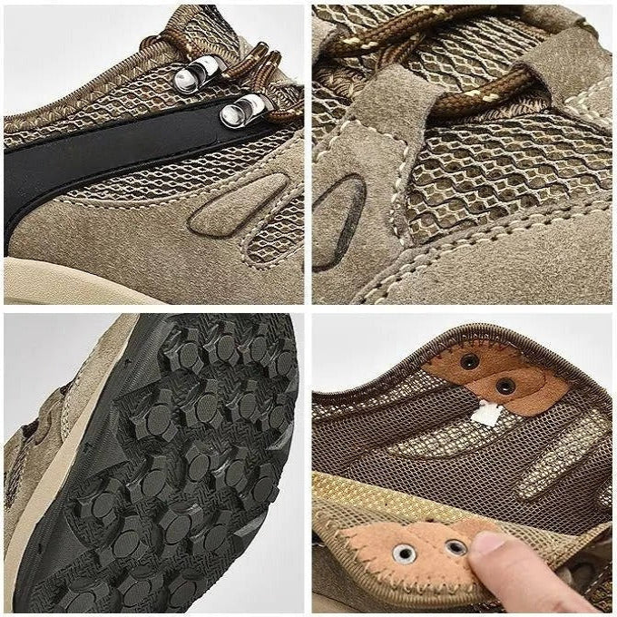 Women’s Hiking Shoes with Leather Mesh Upper for Outdoor Use