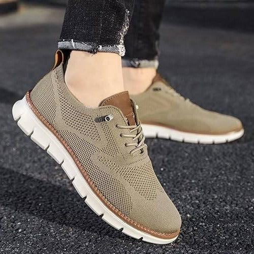 Knit Fabric Casual Shoes with Wide Toe Box and Slip On Style