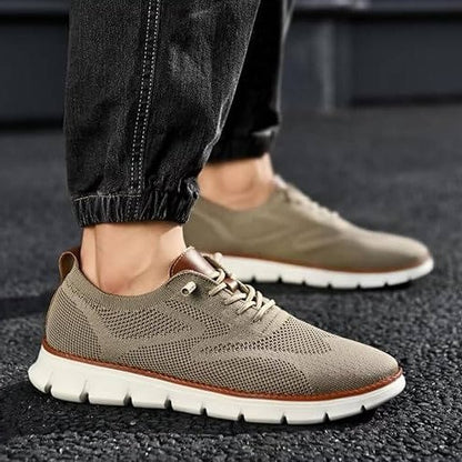 Knit Fabric Casual Shoes with Wide Toe Box and Slip On Style