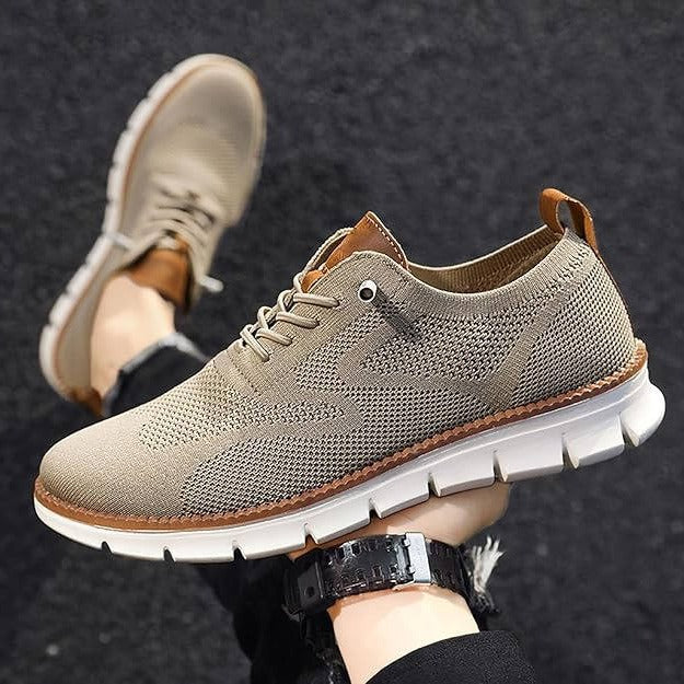 Knit Fabric Casual Shoes with Wide Toe Box and Slip On Style
