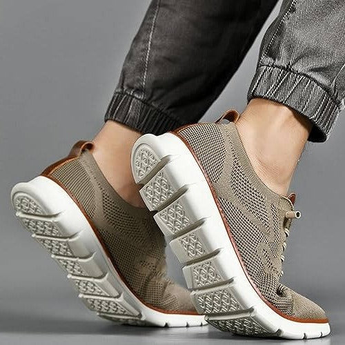 Knit Fabric Casual Shoes with Wide Toe Box and Slip On Style